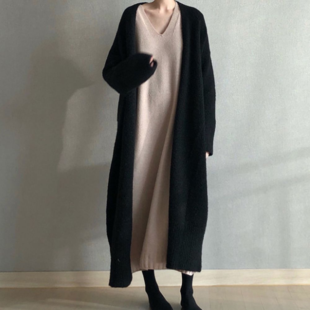 여름 아가일 뜨개질 하찌 미디엄 긴팔 데일리