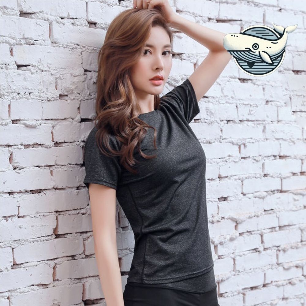 슬림핏 스포츠 반팔티 여성 운동복 데일리