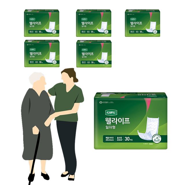 제품길이 20 X 53cm 강력 흡수 일자형 속기저귀 180매