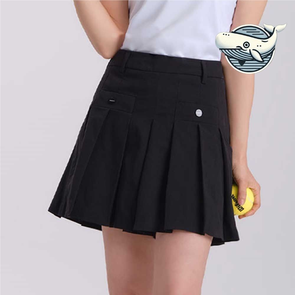 트렌디 블랙 플리츠 스커트 반바지 운동복