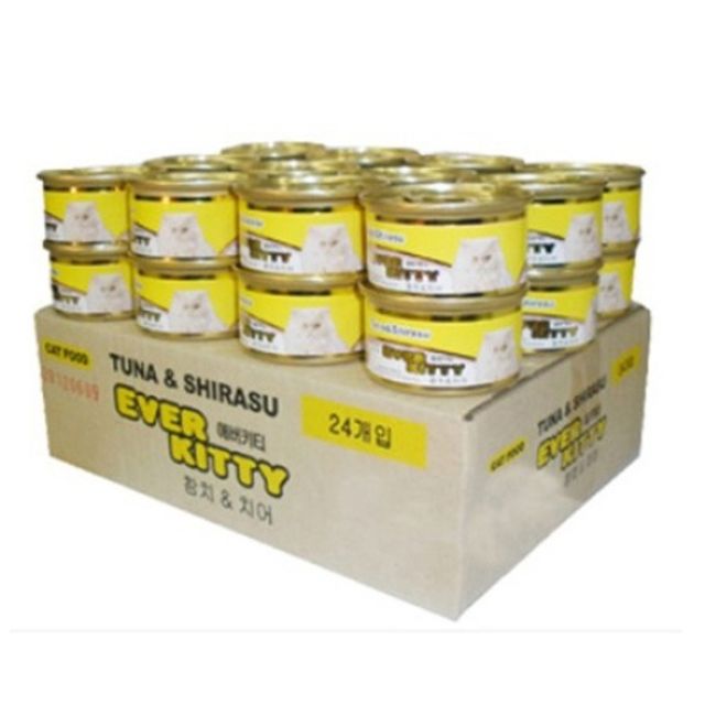 고양이간식 에버키티 참치 치어 캔 85g X 24EA