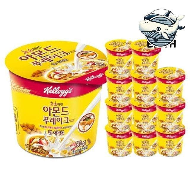 아몬드 푸레이크 컵 시리얼 아침 식사 영양