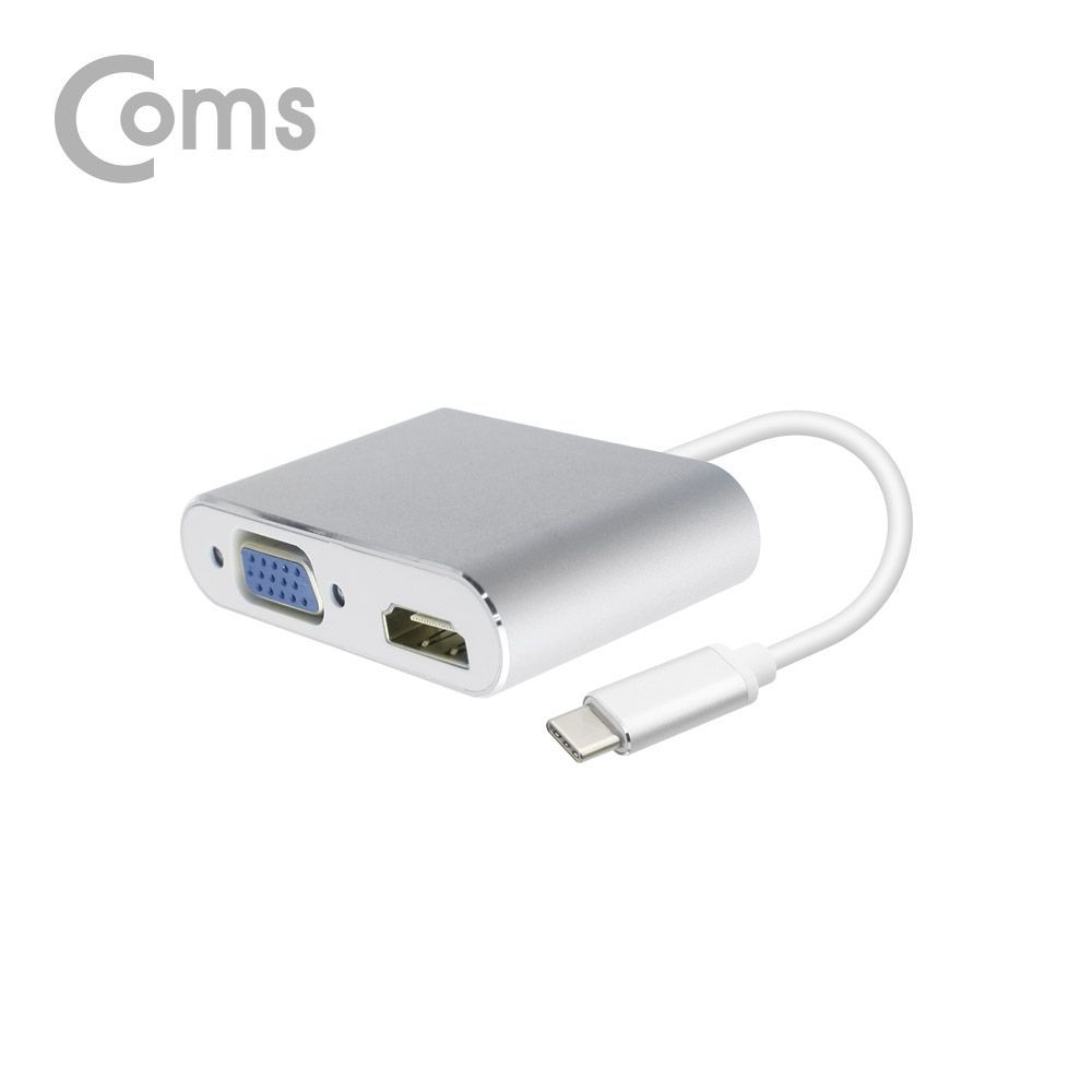 Coms USB 3.1 Type C 컨버터(HDMI VGA) 15cm Silver