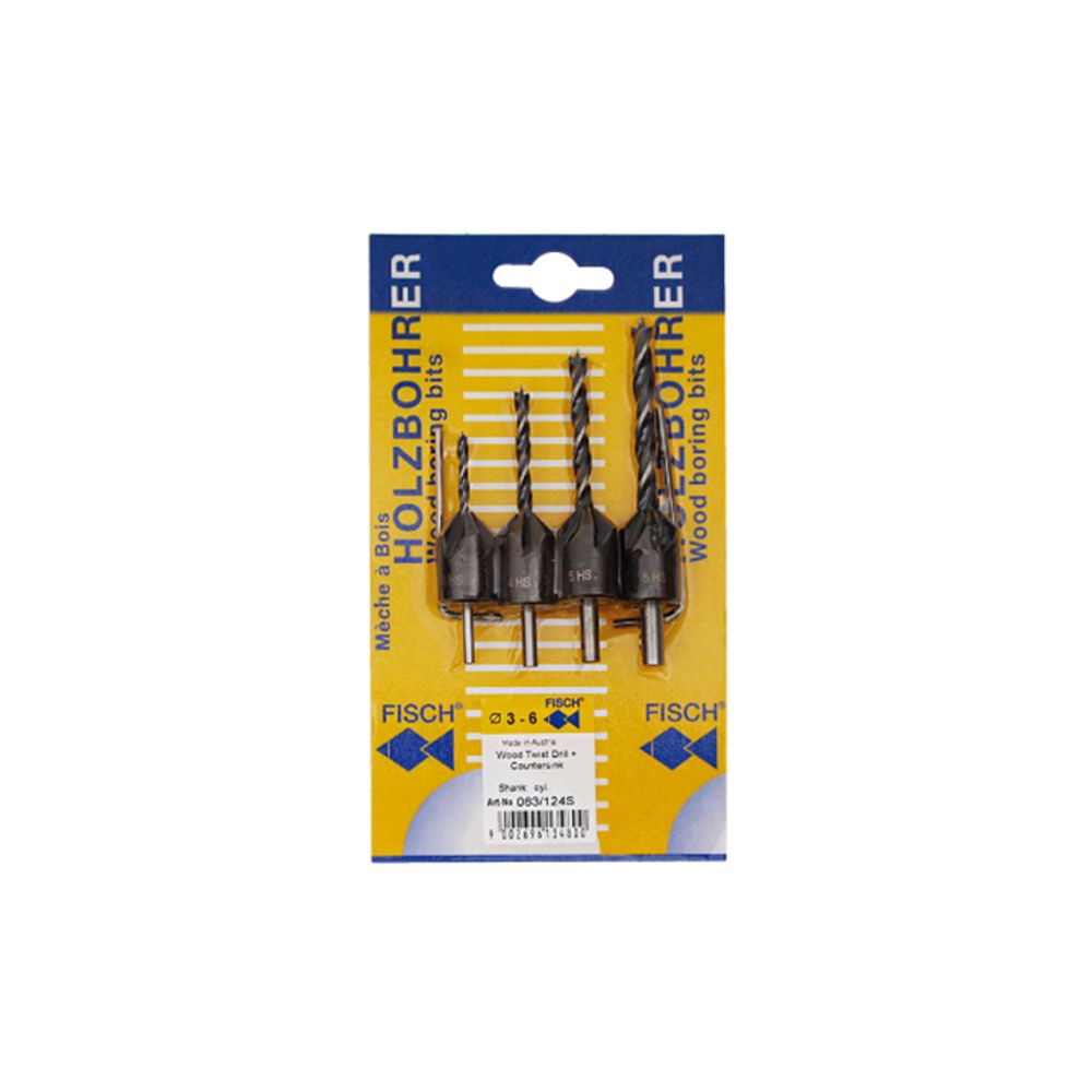 FISCH-TOOLS 우드트위스트드릴세트(4PCS)_063/124S
