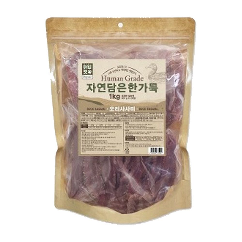 생활꽝꽝 강아지 간식 한가득 1kg 오리사사미