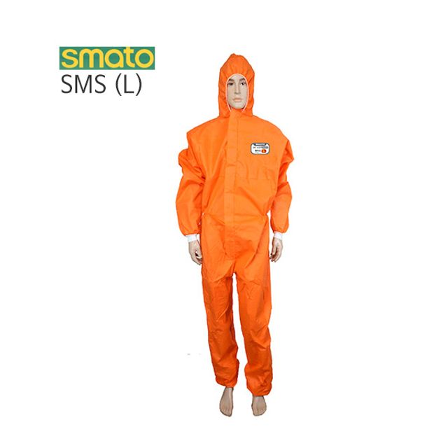 SMS 보호복 작업복 원피스 주황색 L (24개입)