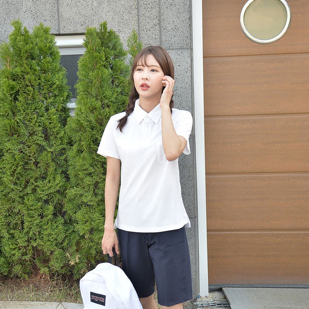 교복몰 (빅사이즈) 쿨론 화이트 여자 카라티 교복