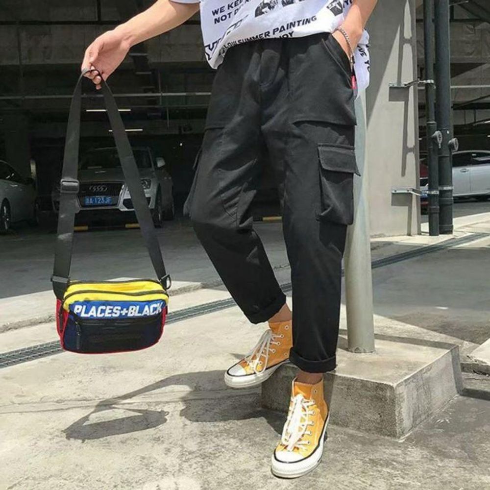 캐주얼 트렌디 느낌 남성 허리밴딩 카고팬츠 밴딩 카