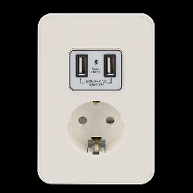 제이 화이트 전기 USB 고속충전 1구 콘센트 상가 아