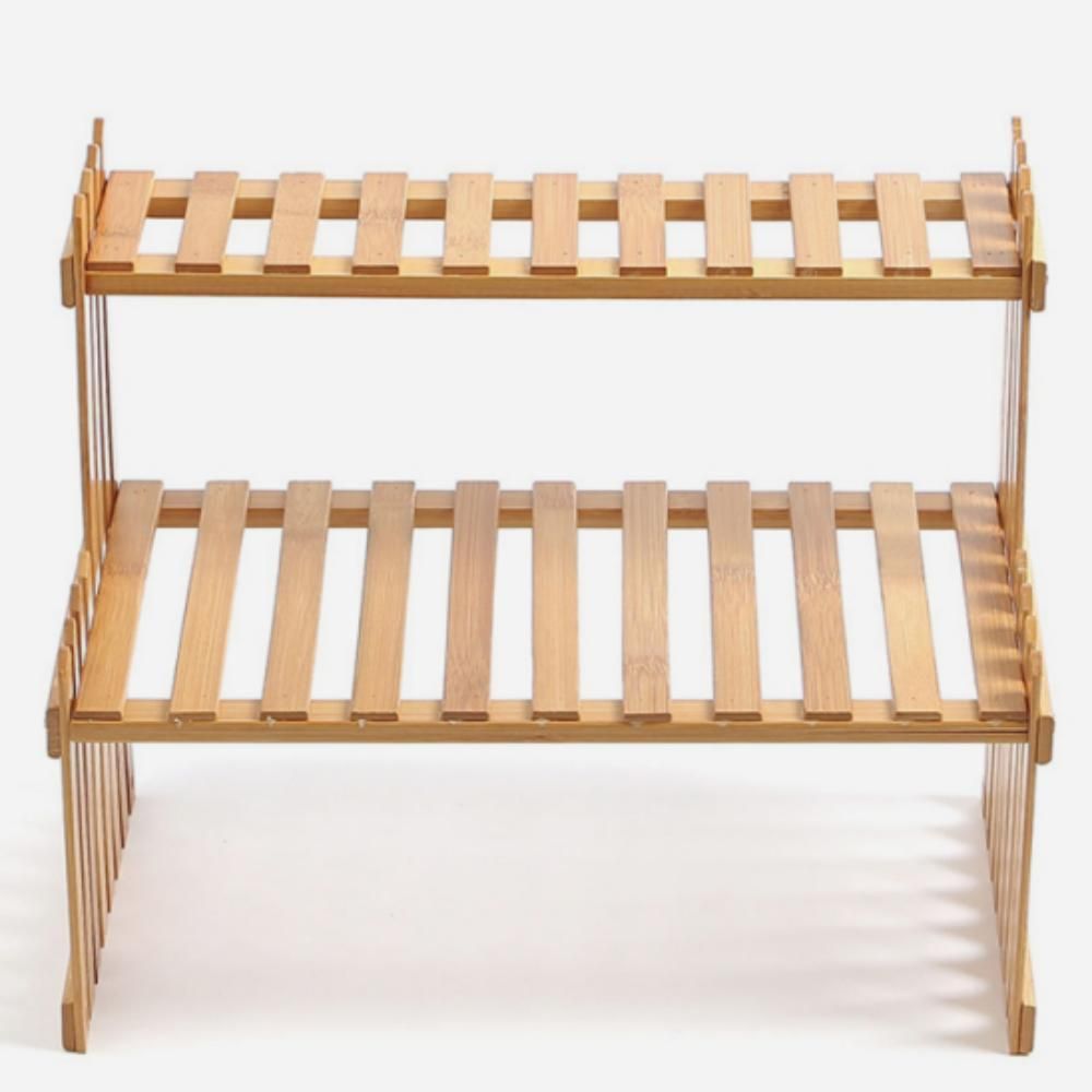 우드 화분 진열대 2단 정리대 인테리어 37cm