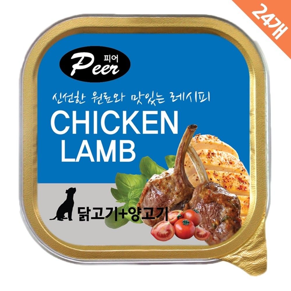 피어 사각캔 닭고기+양고기 100g x24