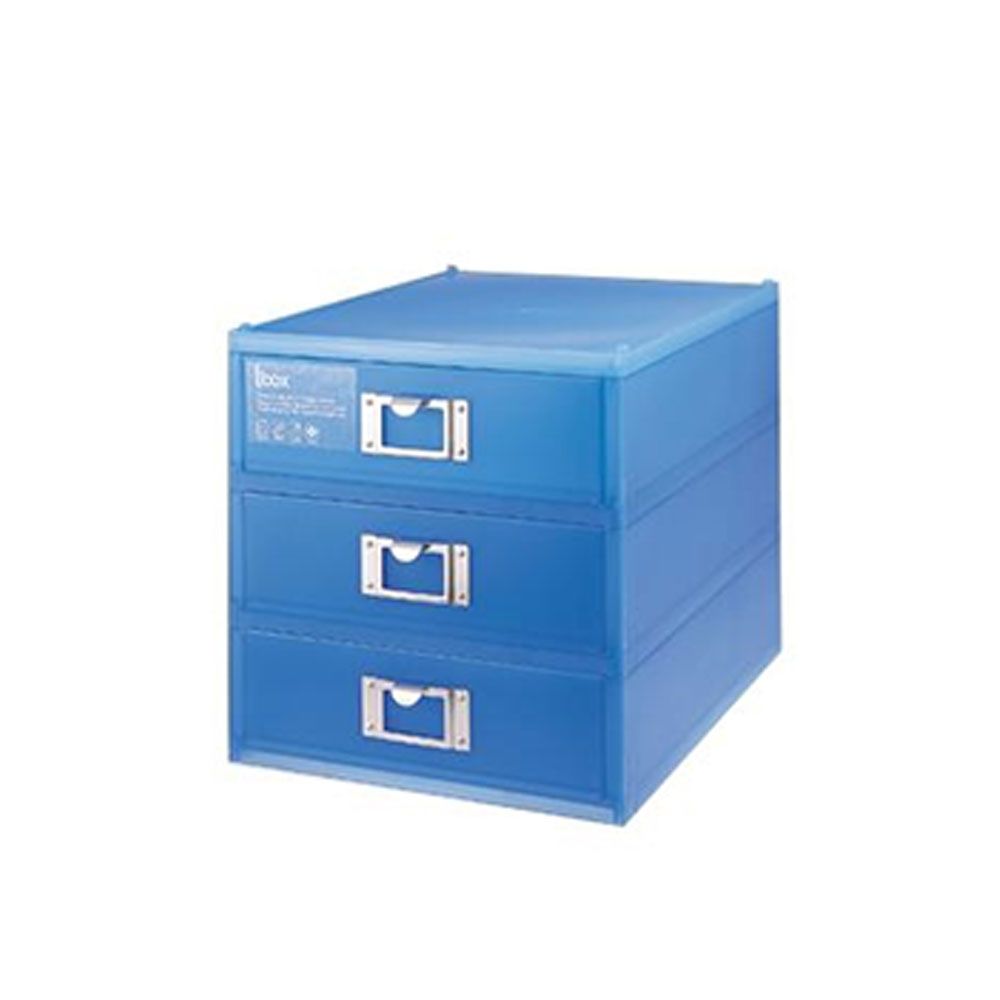 3단 수납함 소품함 속옷 정리함 35x26.8cm 1개 블루