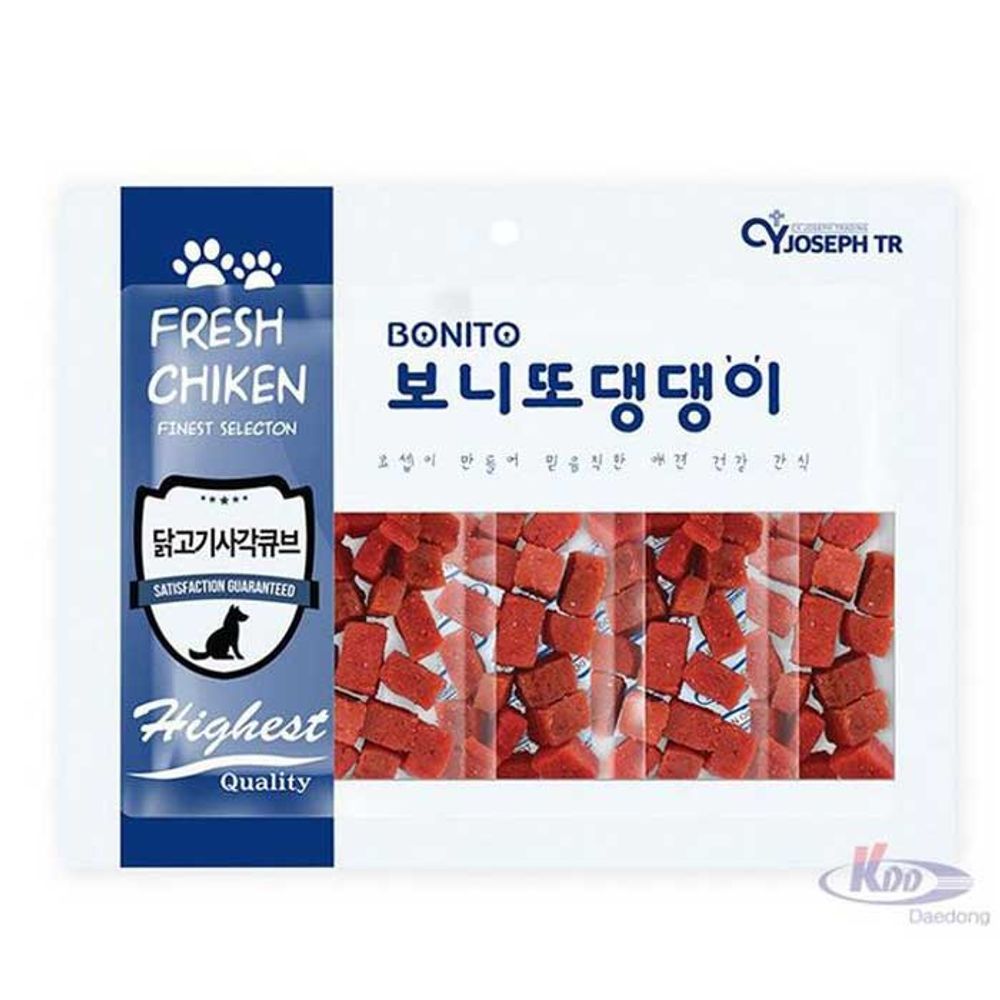 보니또 댕댕이 닭고기 사각큐브 실중량150g 10팩 1타