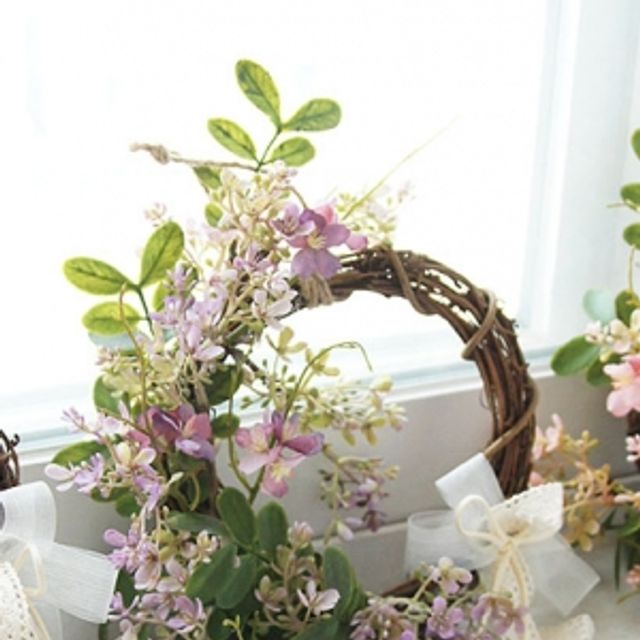 조화꽃리스(3color) 벽장식 현관문 거실 DIY 인테리어