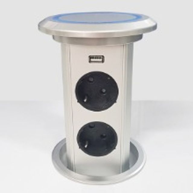 BIS 빌트인 가구 매입 팝업 콘센트 BIP-100W 실버