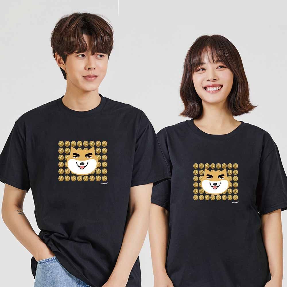 도지코인시바견 디지털프린팅 반팔티 오버핏