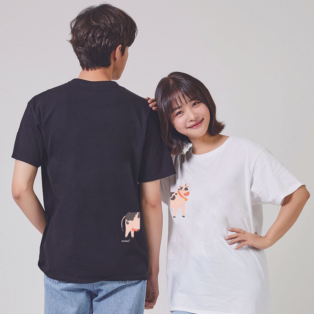 키밍 젖소 데일리 그래픽반팔티 여름티셔츠
