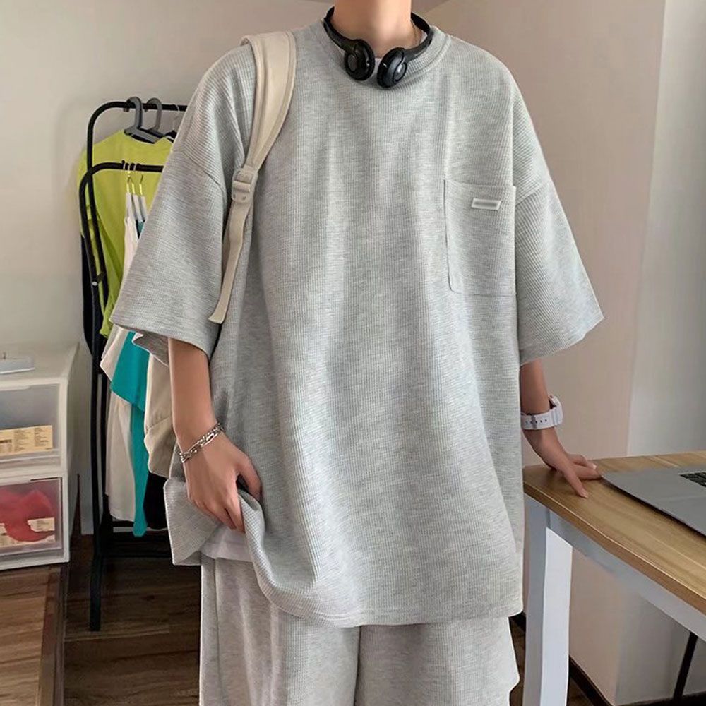 오버핏 반팔 반바지 세트 트레이닝 st 무지 데일리룩