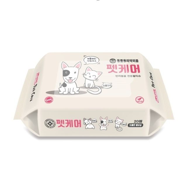 쿨샵 반려동물 물티슈 펫케어 엠보타입 20매입 20개