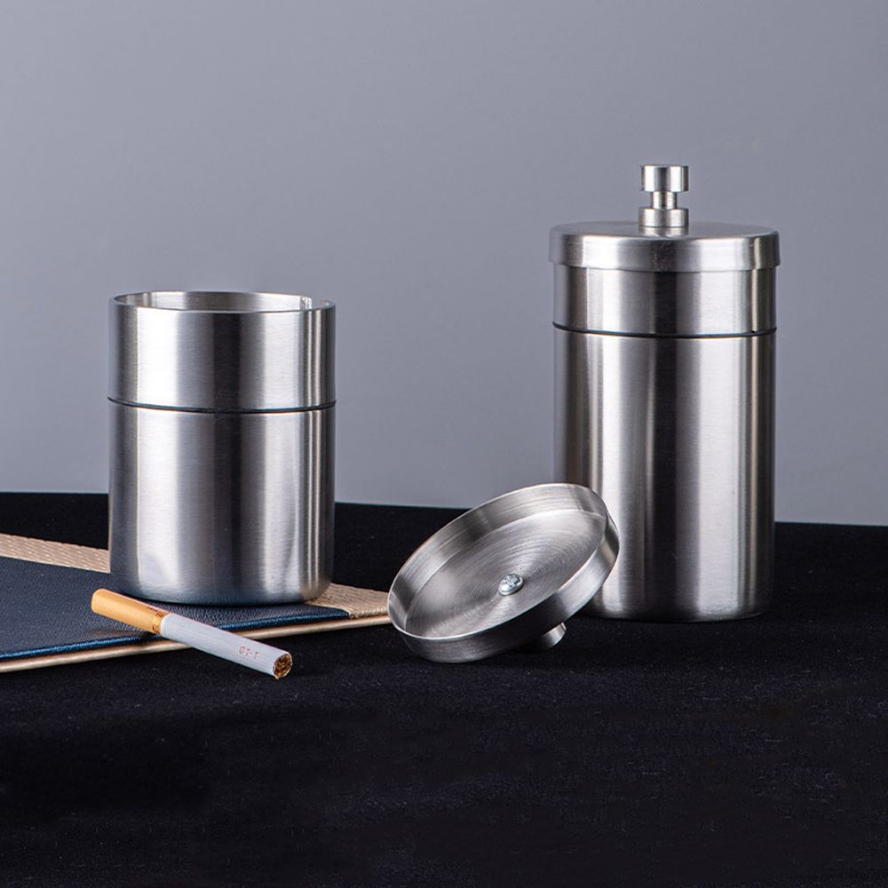 가정용 휴대용 튼튼한 304 스텐 재떨이 두껑 재떨이