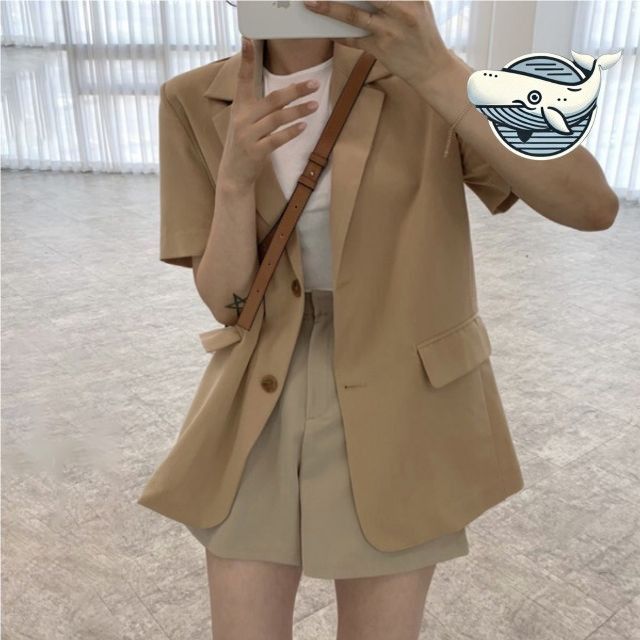 여성 세련된 루즈핏 여름 자켓 캐주얼 아우터