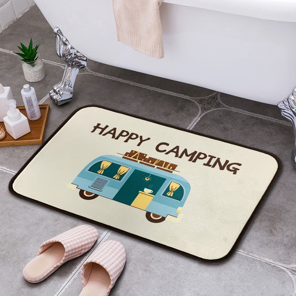 DAYA 감성 발매트 HAPPY CAMPING 욕실 주방 발매트 현