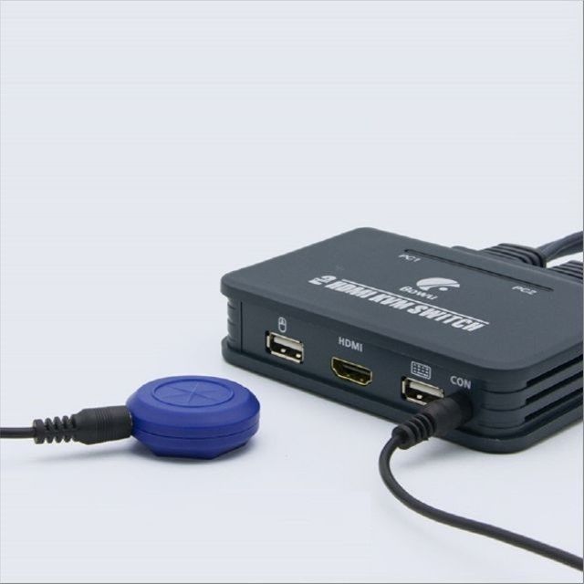 2포트 HDMI KVM 스위치 2대1 케이블 110cm 연결형