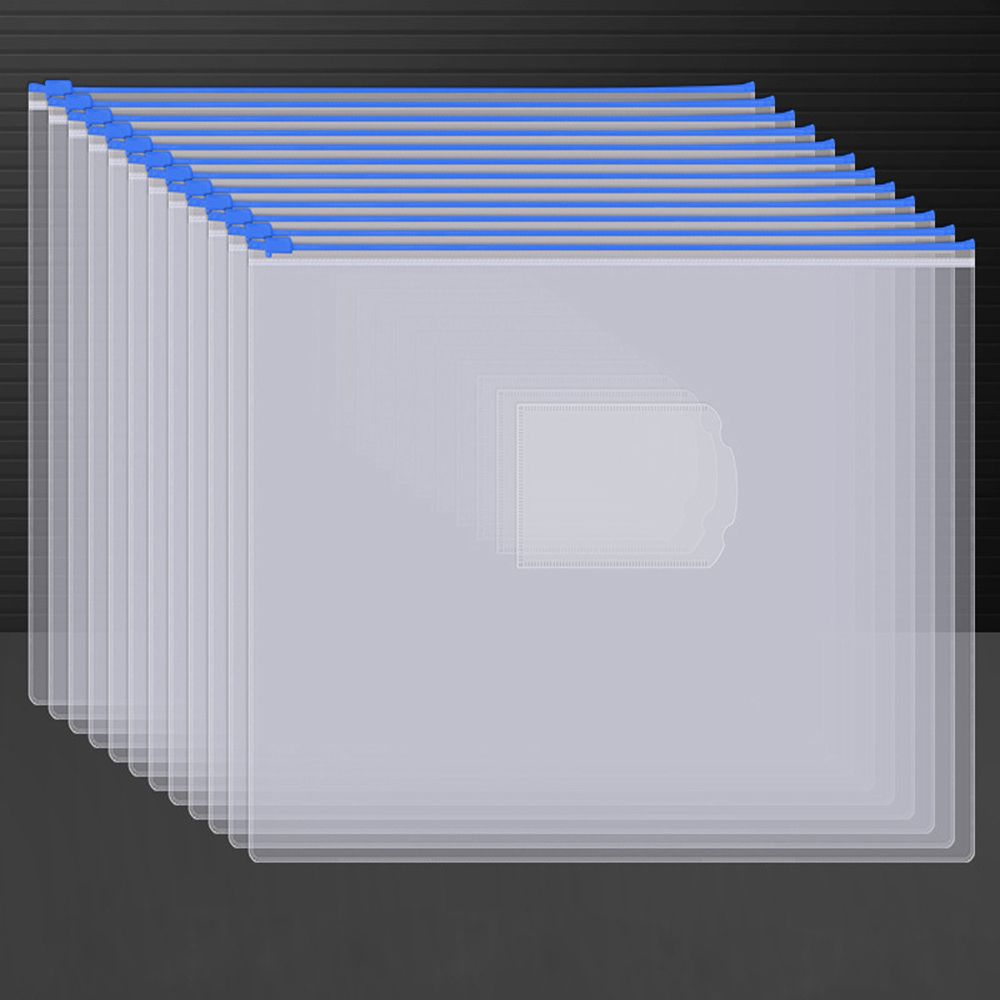 A4 투명 파일 지퍼백 서류보관 휴대용 바인더 12묶음