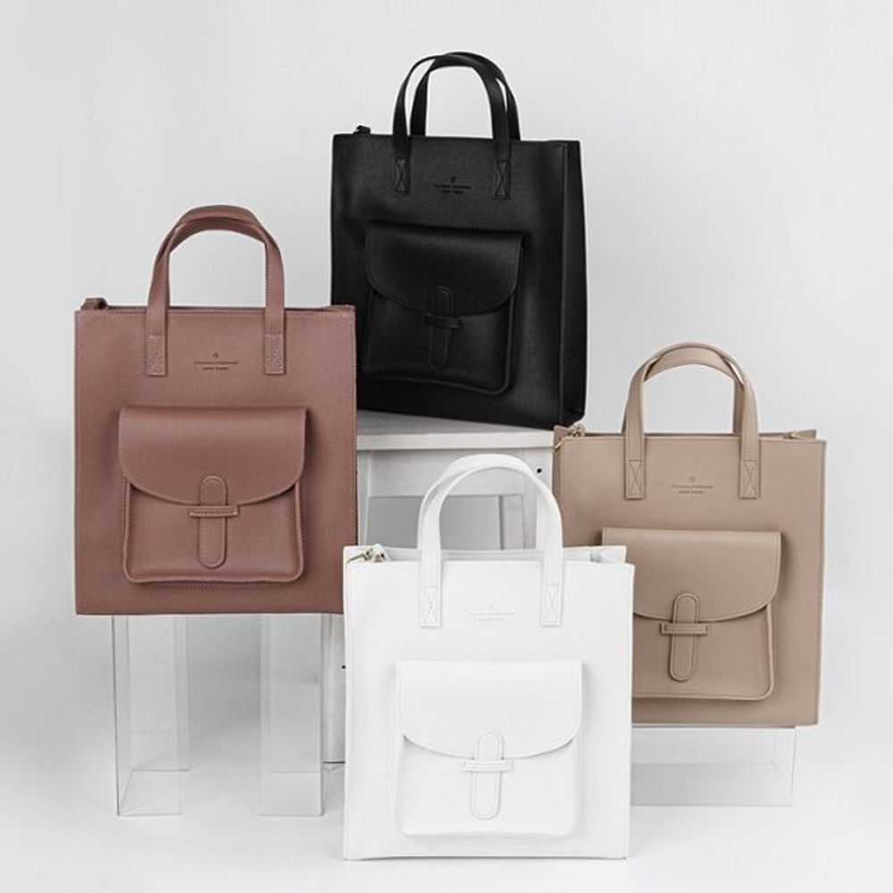 전면포켓 토트크로스백 여성 출퇴근 나들이 숄더백