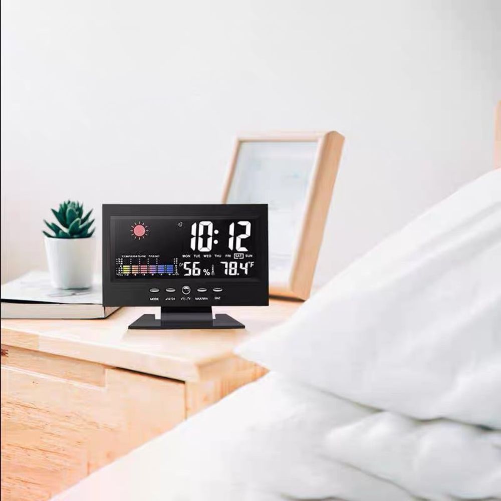 올인원 기상 디지털 시계 습도계 탁상 인테리어 알람시계