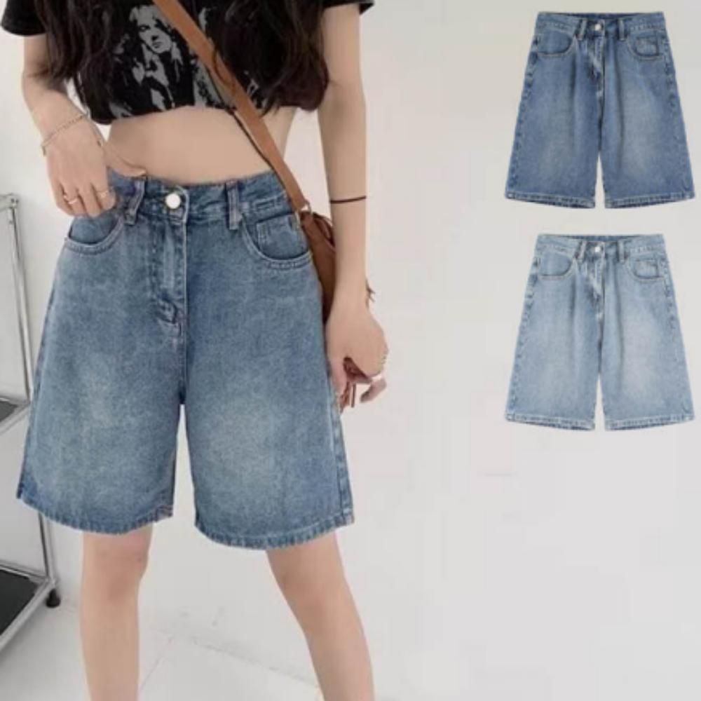여성 여름 캐주얼 데일리 데님 반바지 팬츠