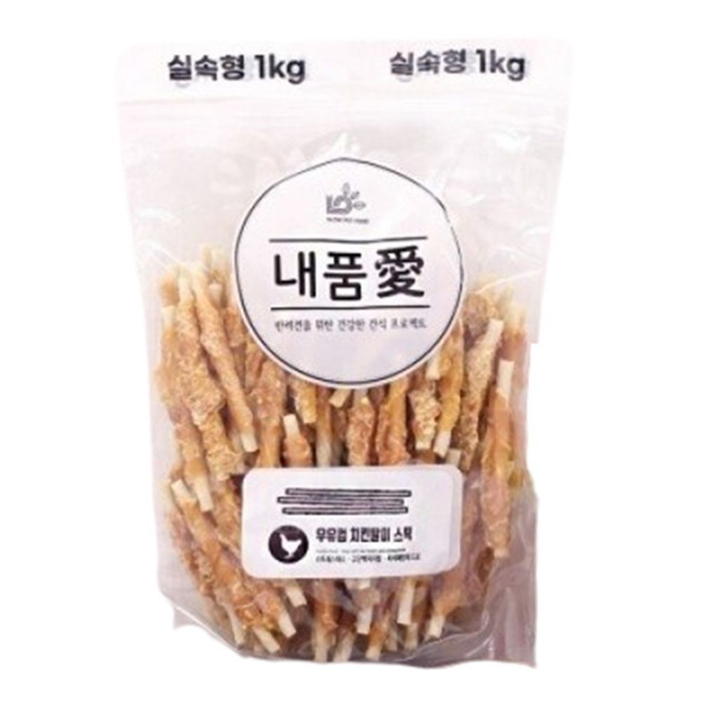 강아지 치킨말이 스타일 우유껌 1kg 대용량 고품질 실