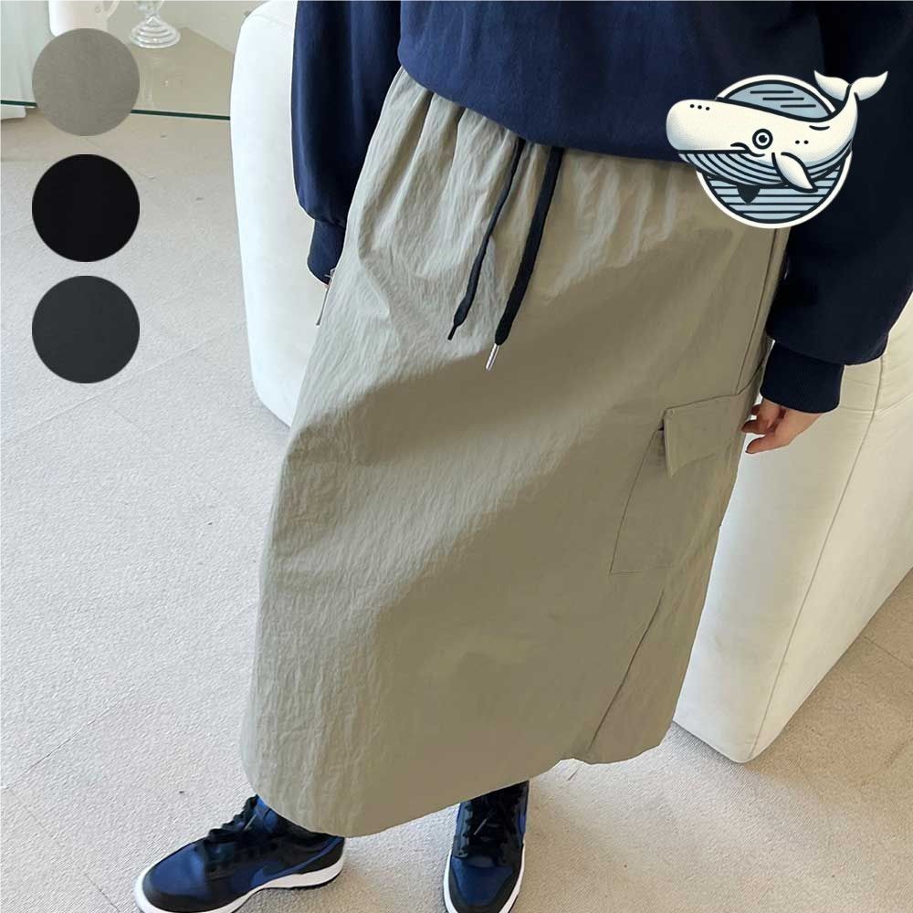 편안한 카고 스커트 데일리 스타일 롱치마