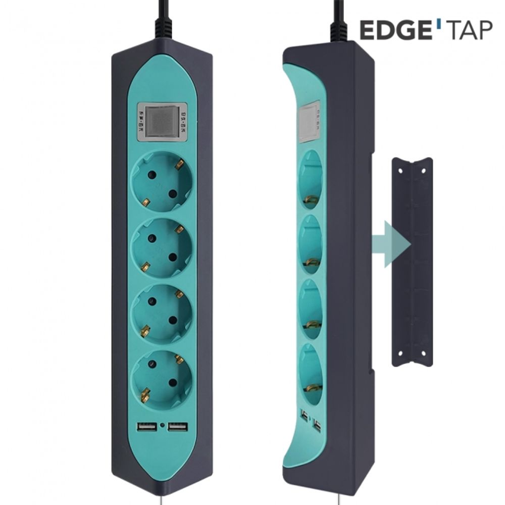 디자인 엣지탭 USB 2포트 멀티탭 4구 3m