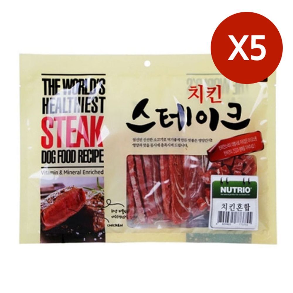애견 300g 치킨 일상 5P 혼합 간식 강아지 육포 사시