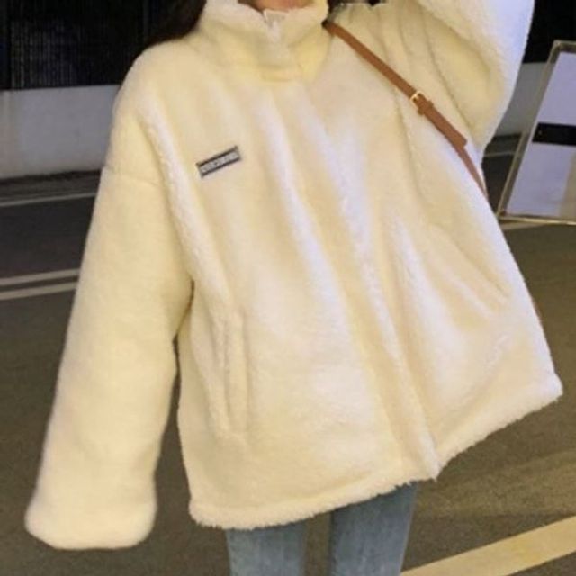 여자 집업 후리스 플리스 여성 뽀글이 화이트