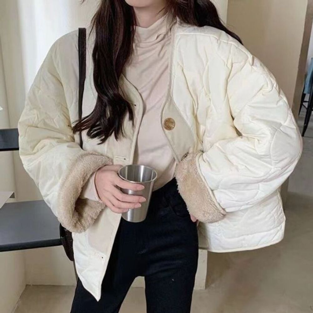 뽀글이 보온 여자패딩 누빔 아우터 패딩 경량