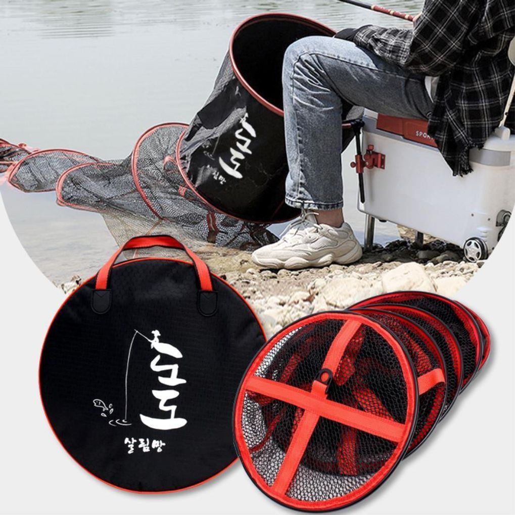 민물낚시 실리콘합사 살림망 35CM