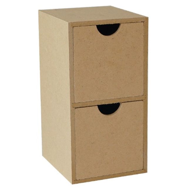 우드공예 MDF 사각 2단 2칸 서랍 9cmx10cmx17.5cm