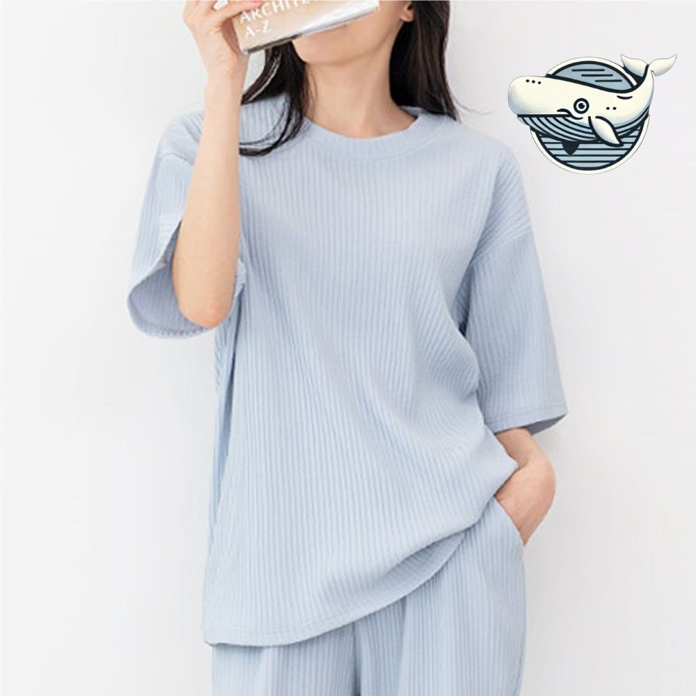 여자 라운드넥 반팔 티셔츠 캐주얼 데일리