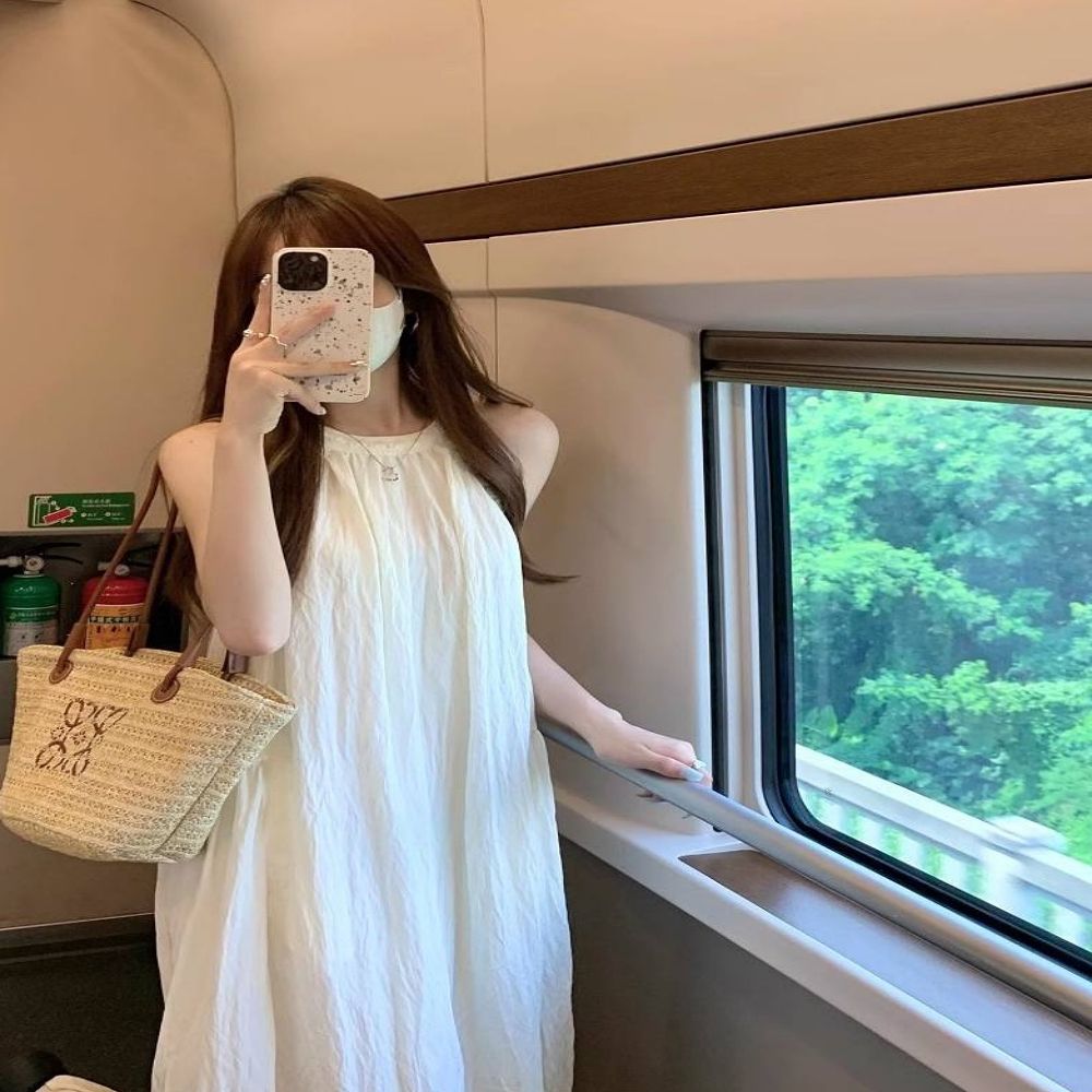 여성 여름 홀터넥 썸머룩 민소매 꾸안꾸 롱원피스