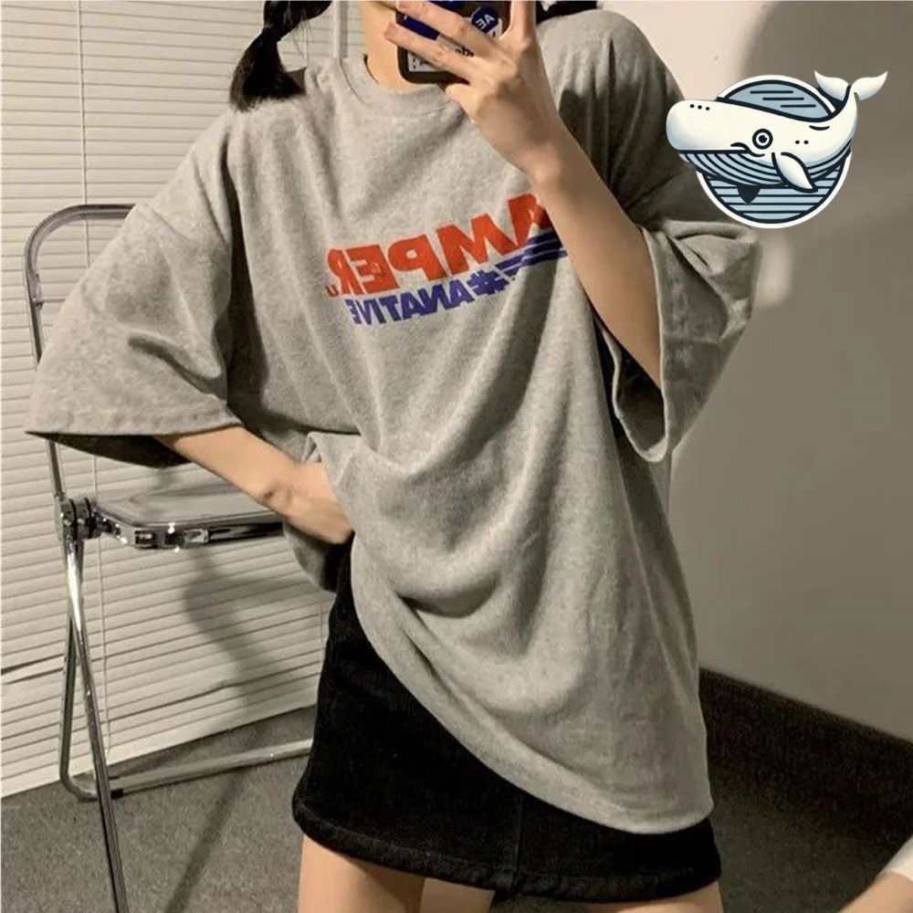 편안한 루즈핏 반팔티셔츠 홈웨어 영문 프린팅