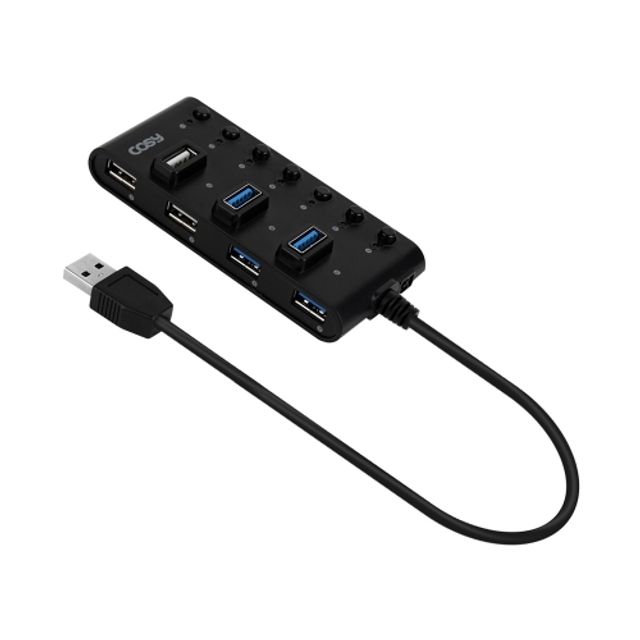 코시 7포트 USB허브 스위치형 UH3454/USB2.0/3.0혼