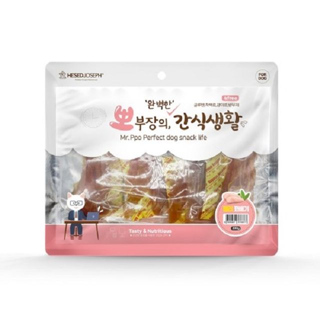 강아지 육포 젤리꽈배기 300gX50개 생일 고기 간식