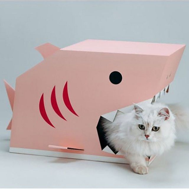 죠스 박스 스크래쳐 숨숨집 핑크