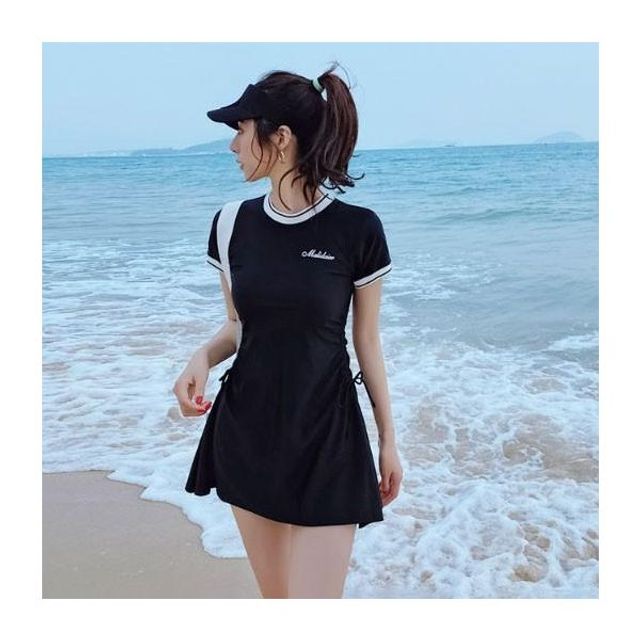 수영복 비키니 모노 셔링 물놀이 치마 배색 바캉스 세
