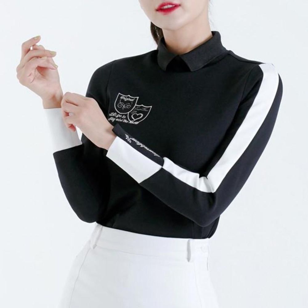 여성 여자 골프 티셔츠 카라 긴팔 스포츠웨어 데일리