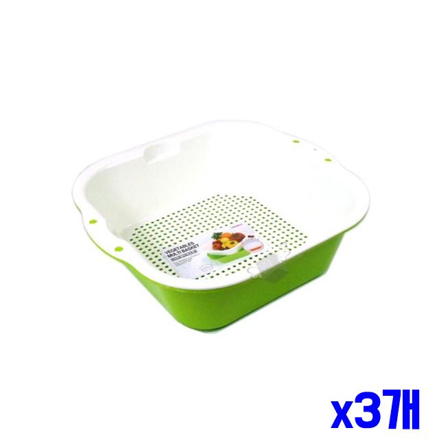x3개 멀티 대 야채 야채채반 야채씻기 채반 바스켓 채