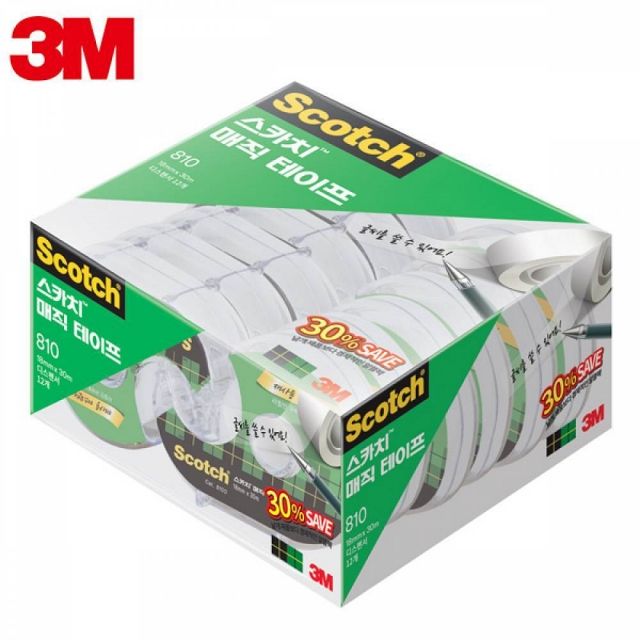 3M 스카치 매직테이프 세이빙팩 810D-12 18mmx30m