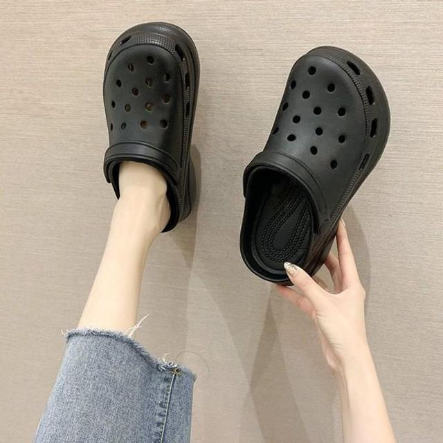 다용도 뮬 통굽 슬리퍼 키높이 여성 슈즈 EVA 푹신한